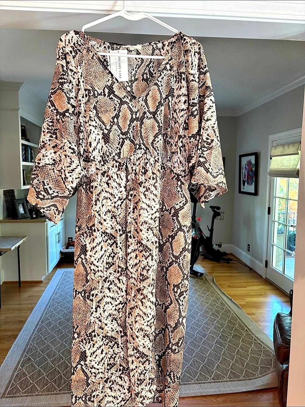 entro Women's Midi Dress in Brown & Black